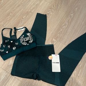 NWT pink Victoria secret athletic set